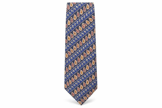 Front view of Christian Tyler men’s multicoloured paisley silk pointed tie one size