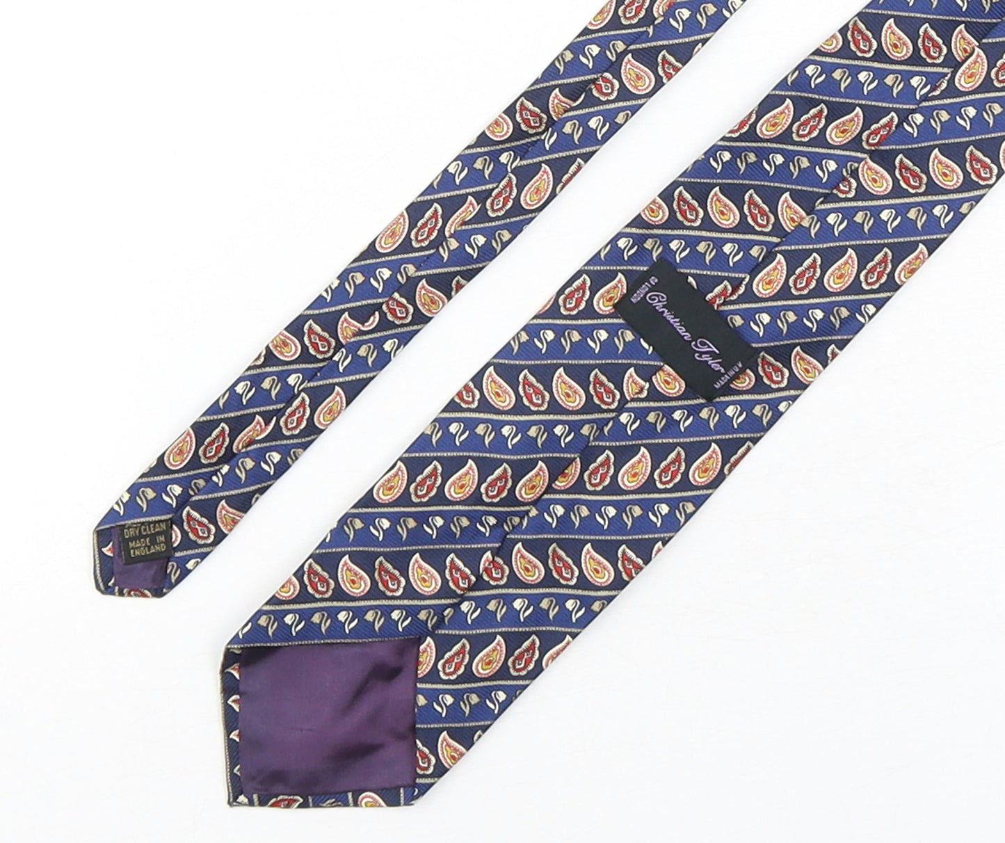 Christian Tyler Mens Multicoloured Paisley Silk Pointed Tie One Size