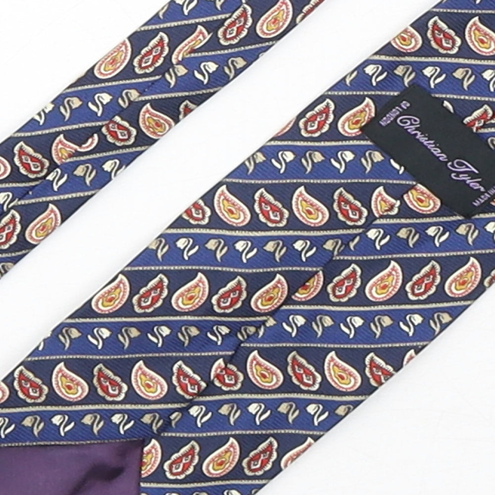 Christian Tyler Mens Multicoloured Paisley Silk Pointed Tie One Size