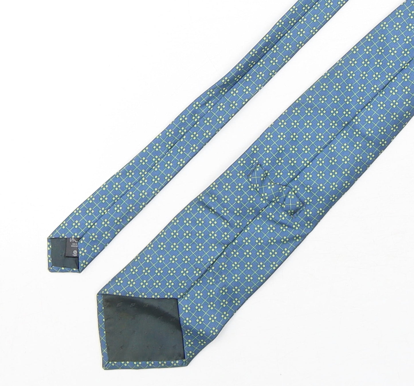 Mens BHS Green Geometric  Pointed Tie
