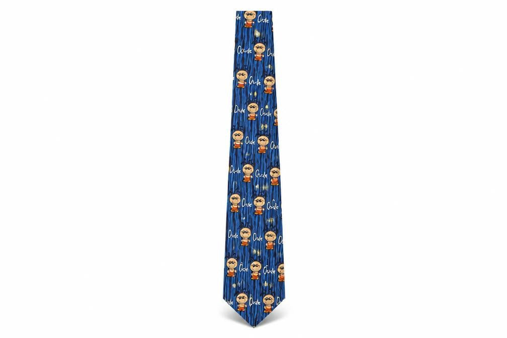 Mens BubbleGum Multicoloured Geometric  Pointed Tie