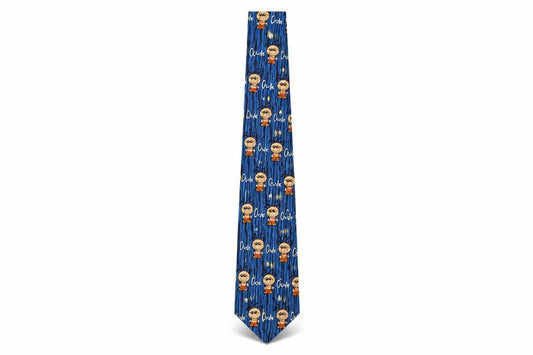 Front view of BubbleGum men’s multicoloured geometric polyester pointed tie one size - cool dude
