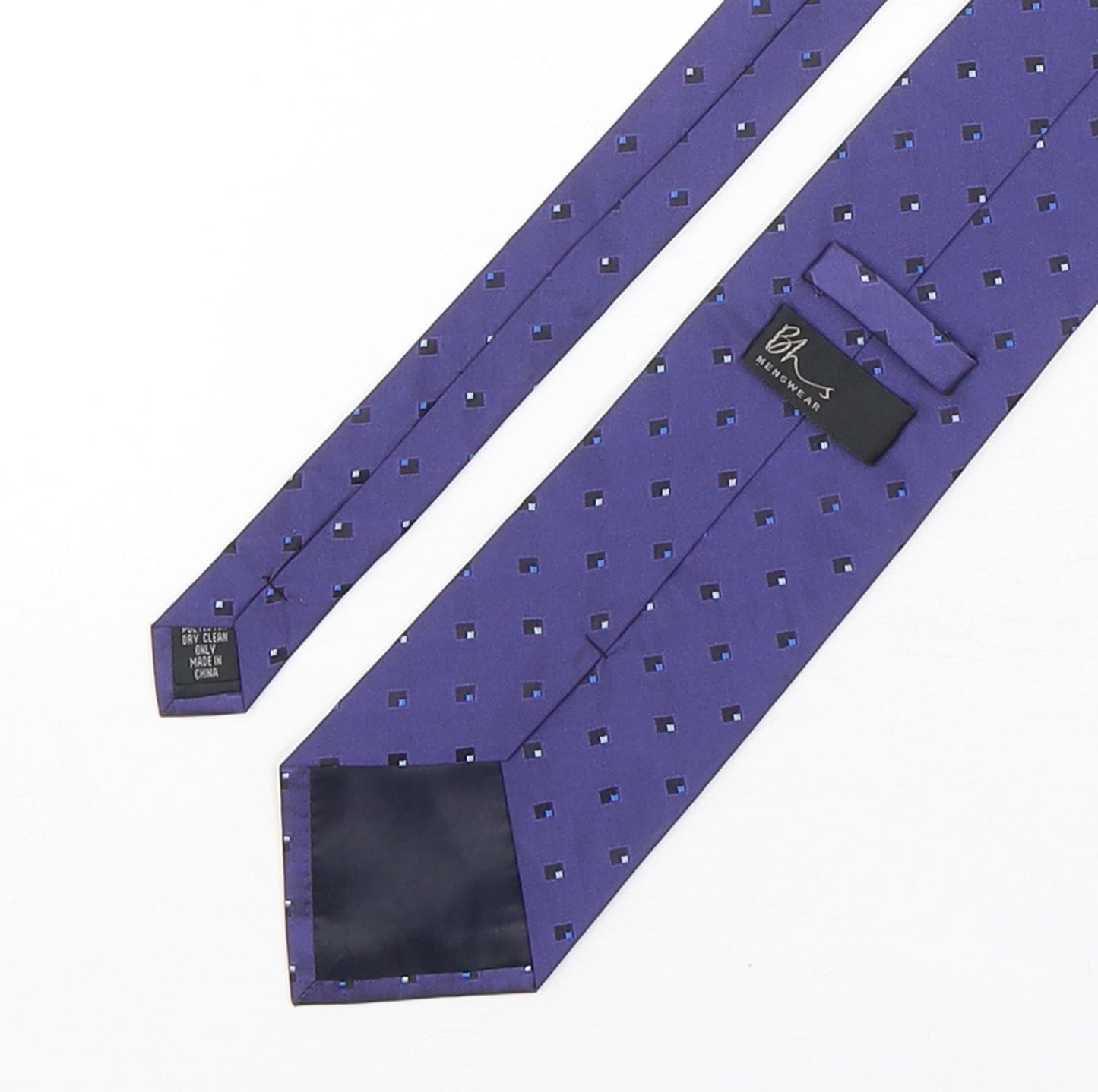 Mens BHS Purple Geometric  Pointed Tie