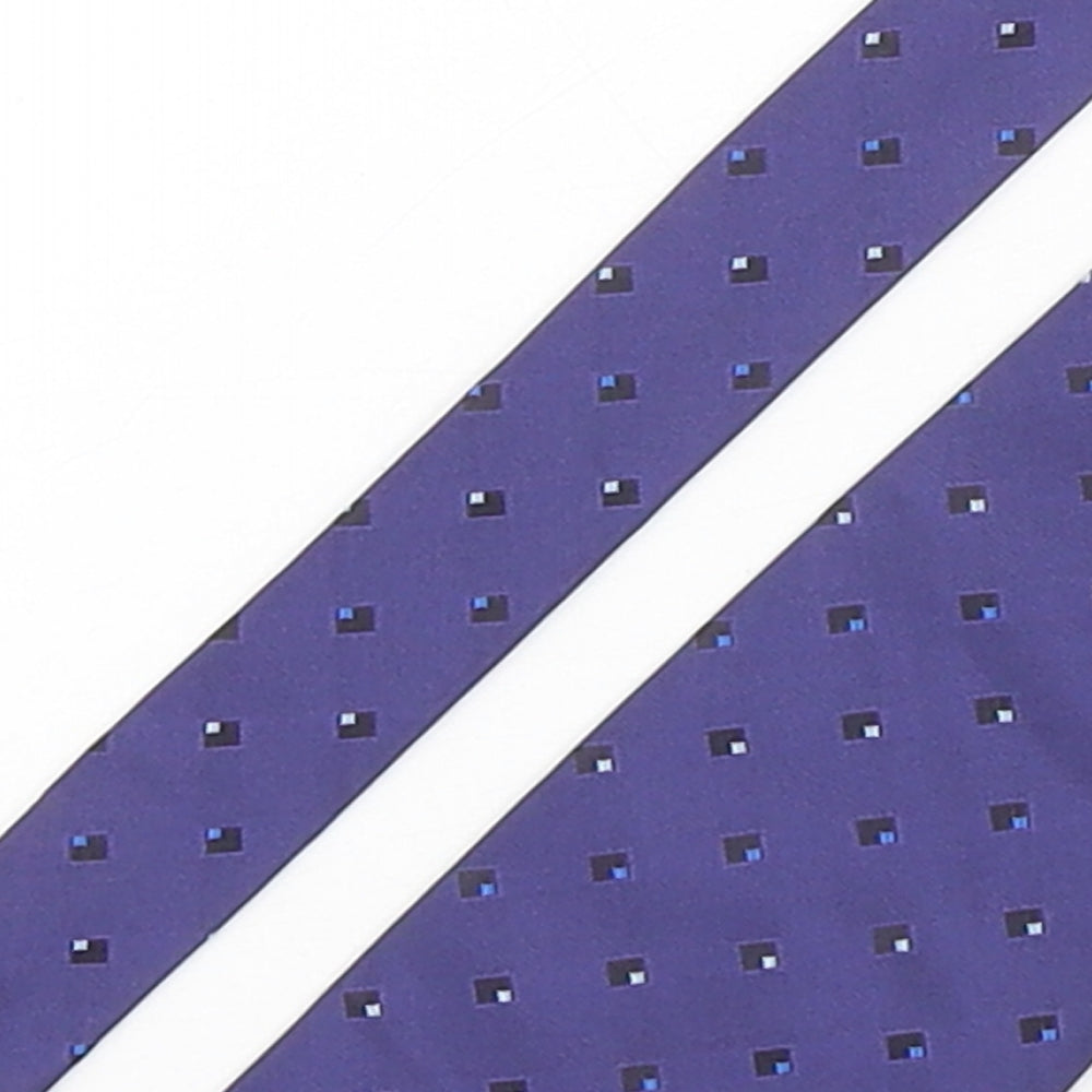 Mens BHS Purple Geometric  Pointed Tie