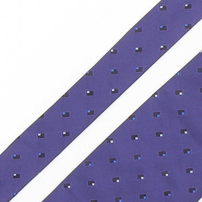 Mens BHS Purple Geometric  Pointed Tie