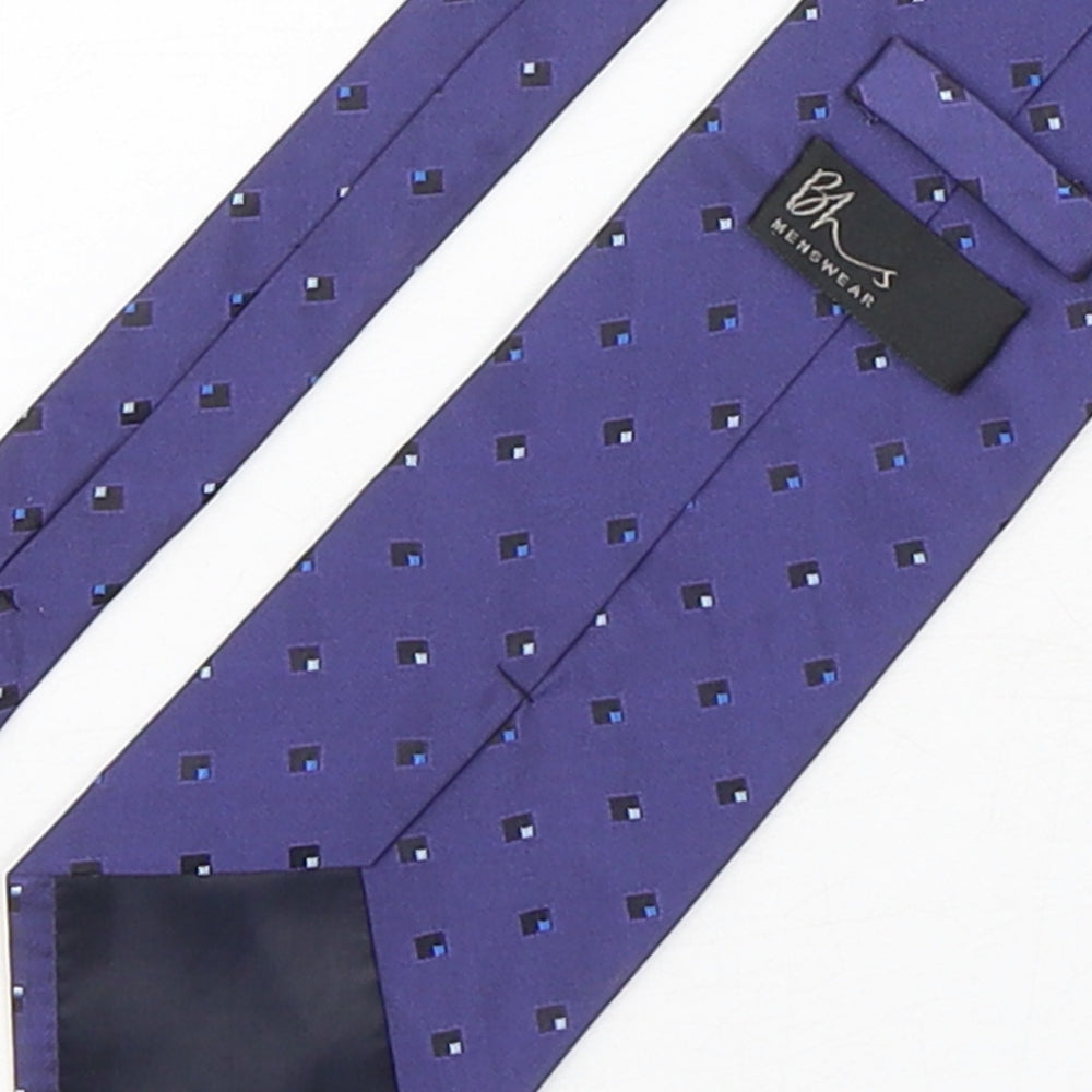 Mens BHS Purple Geometric  Pointed Tie