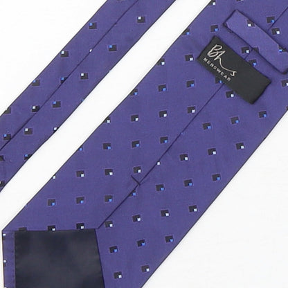 Mens BHS Purple Geometric  Pointed Tie