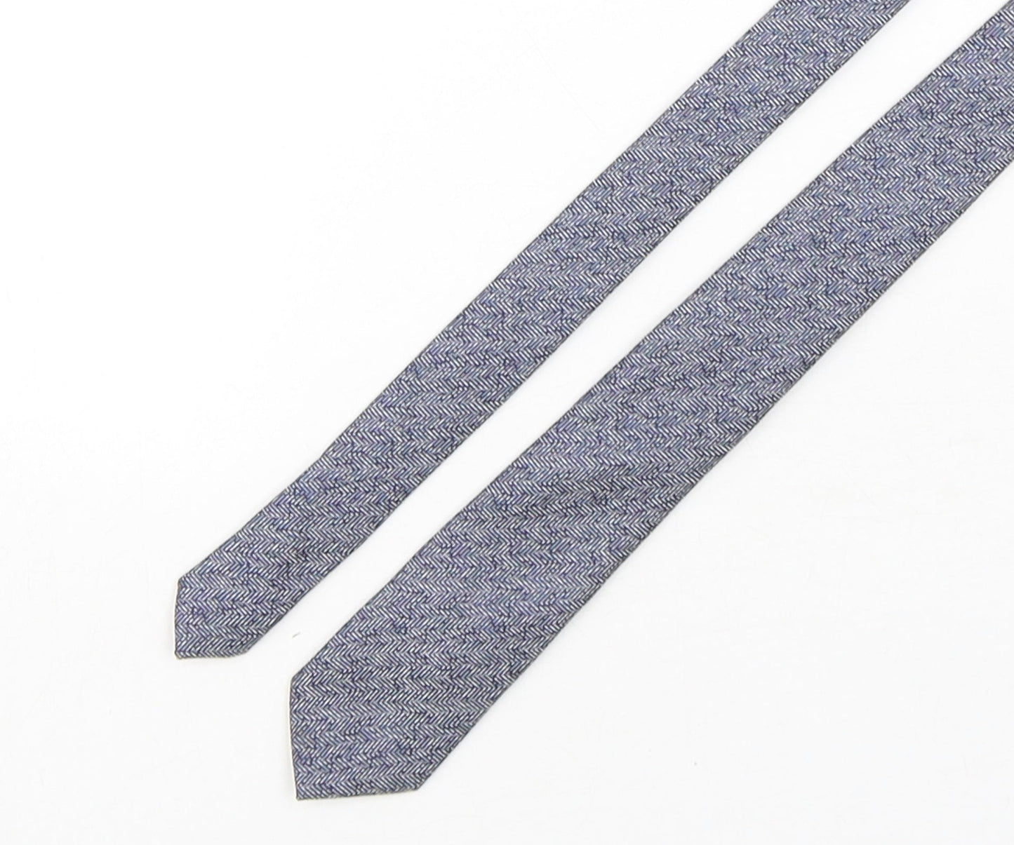 River Island  Mens Blue Geometric Polyester Pointed Tie One Size