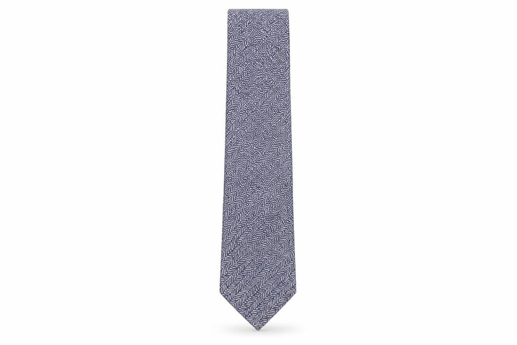 Mens River Island Blue Geometric  Pointed Tie