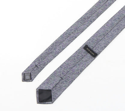 River Island  Mens Blue Geometric Polyester Pointed Tie One Size