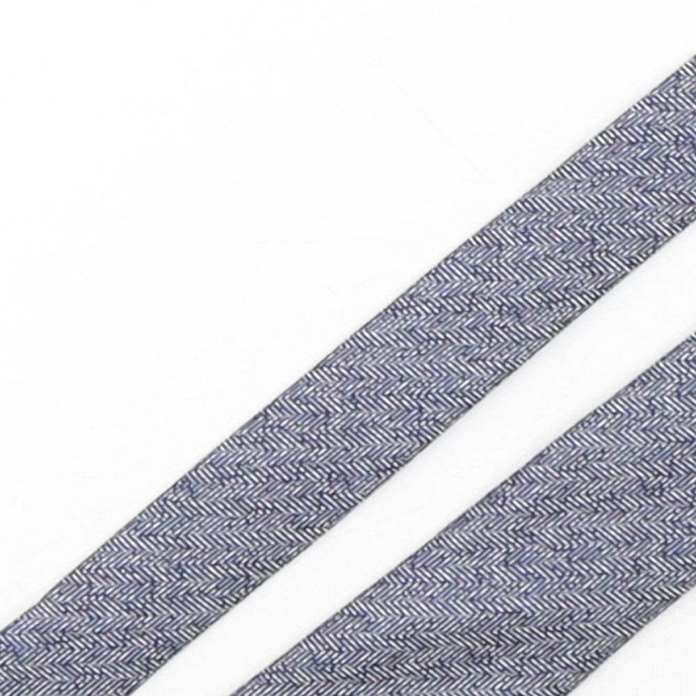 River Island  Mens Blue Geometric Polyester Pointed Tie One Size