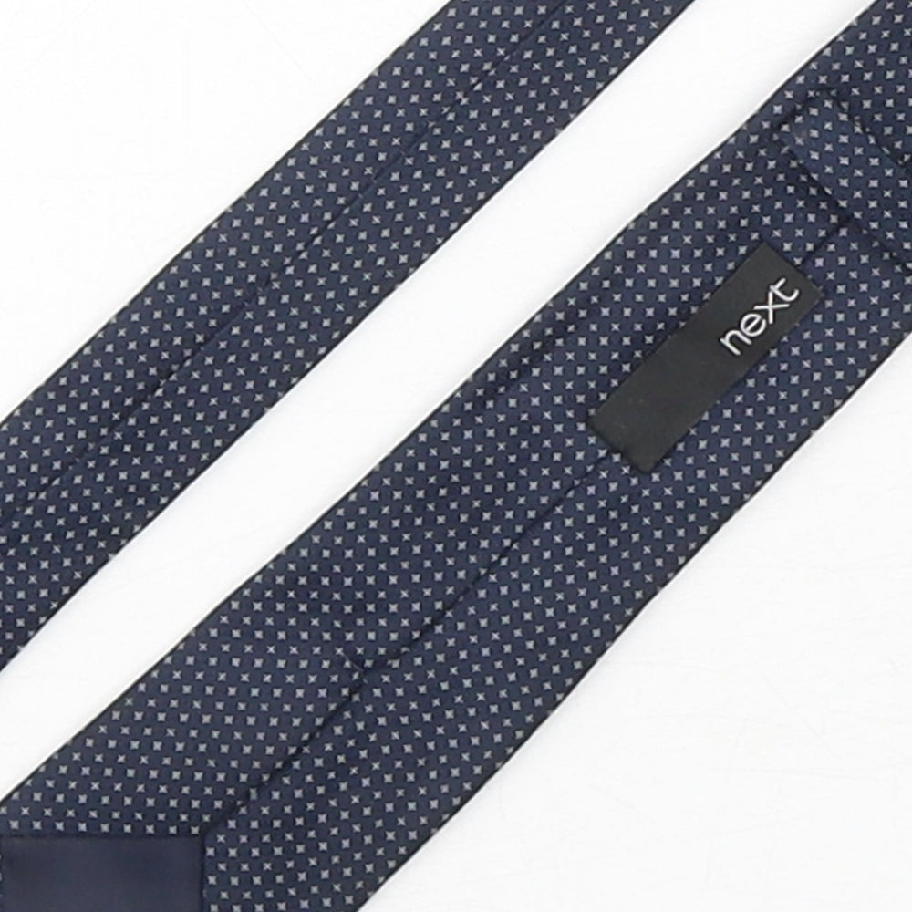 NEXT Mens Blue Geometric Polyester Pointed Tie One Size