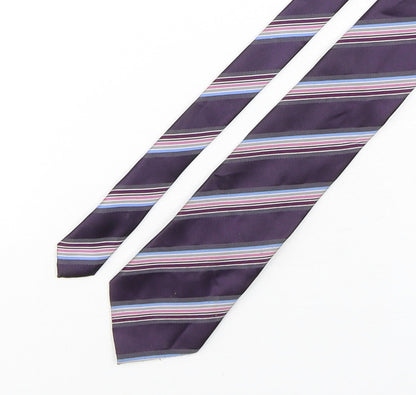 Marks and Spencer Mens Multicoloured Striped Polyester Pointed Tie One Size