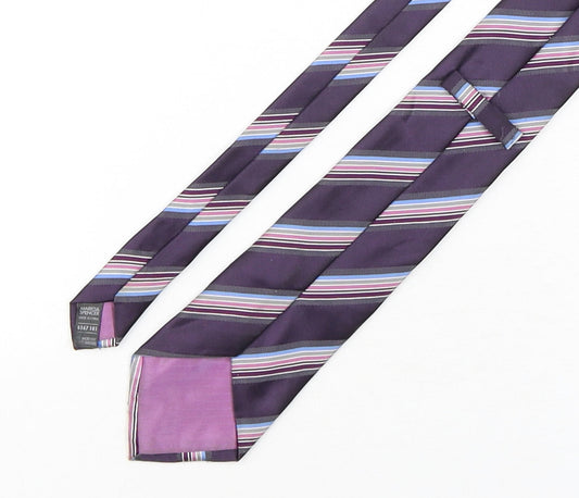Marks and Spencer Mens Multicoloured Striped Polyester Pointed Tie One Size