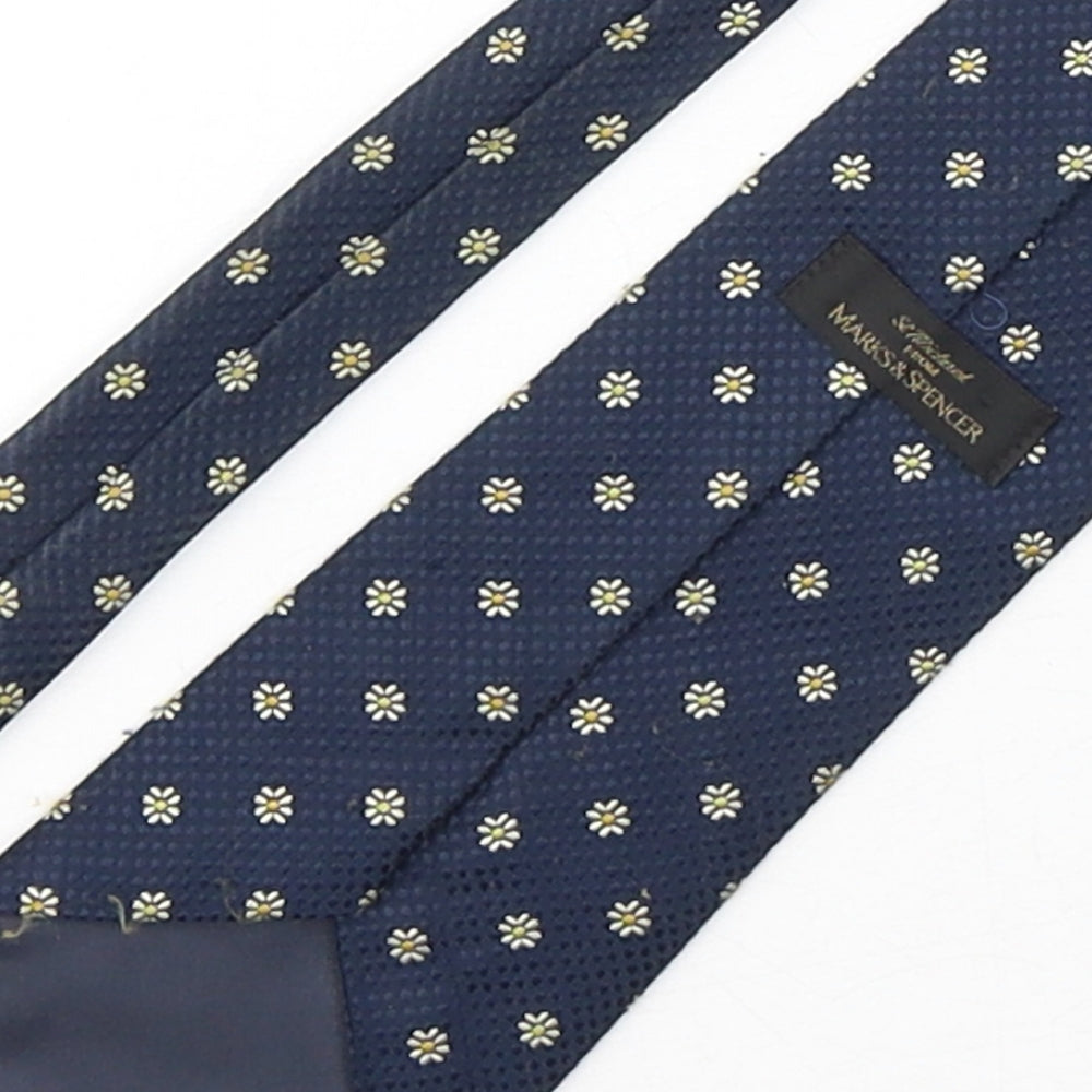Marks and Spencer Mens Multicoloured Floral Polyester Pointed Tie One Size