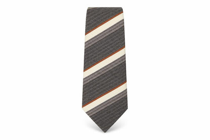 Mens Jonelle Brown Striped  Pointed Tie