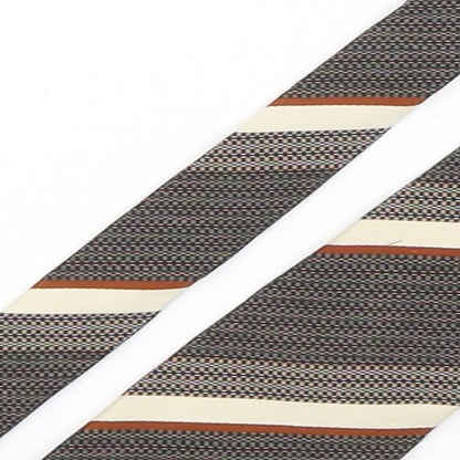 Jonelle Mens Brown Striped Polyester Pointed Tie One Size