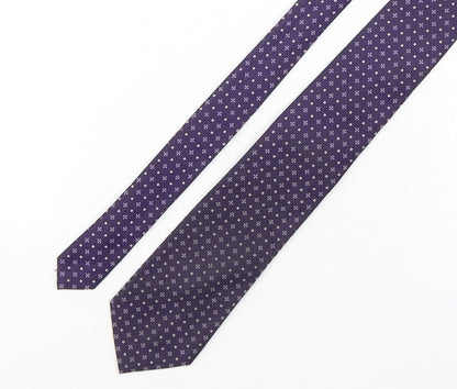 Marks and Spencer Mens Purple Geometric Polyester Pointed Tie One Size