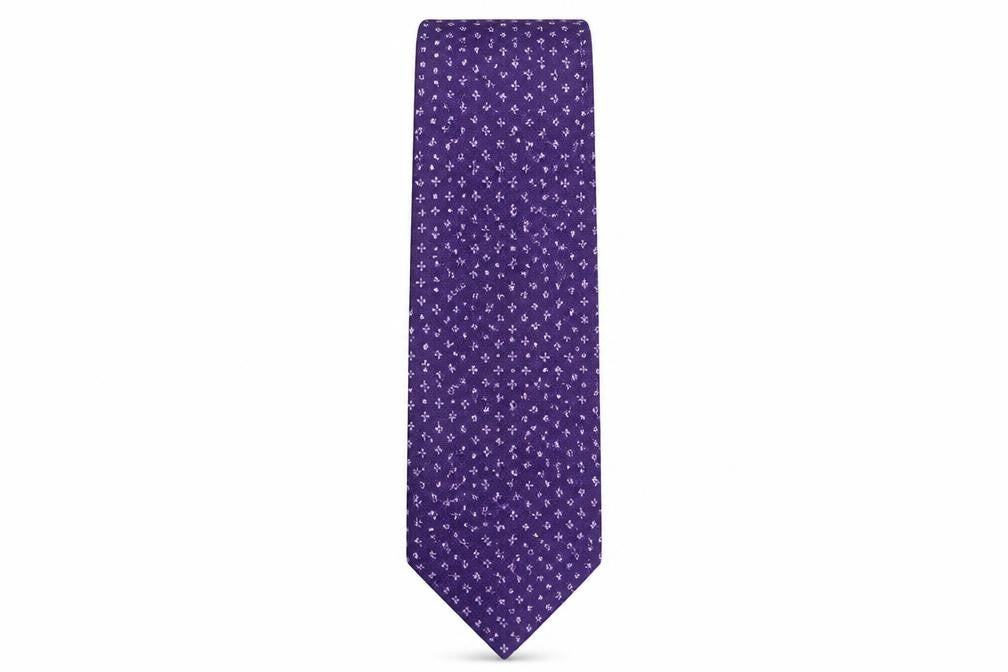 Mens Marks and Spencer Purple Geometric  Pointed Tie
