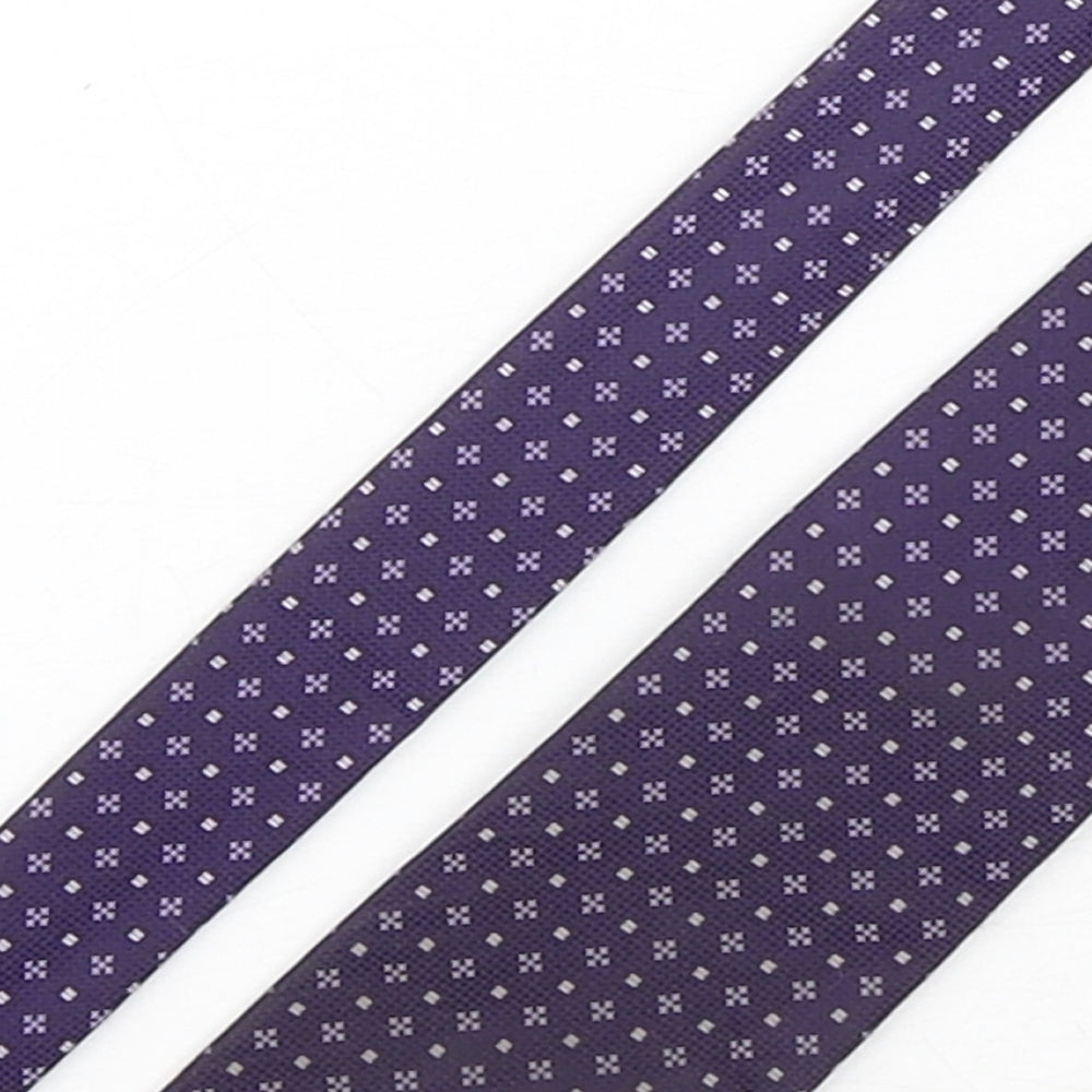 Marks and Spencer Mens Purple Geometric Polyester Pointed Tie One Size
