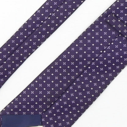 Marks and Spencer Mens Purple Geometric Polyester Pointed Tie One Size