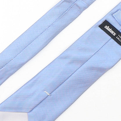 Slaters  Mens Blue  Silk Pointed Tie One Size