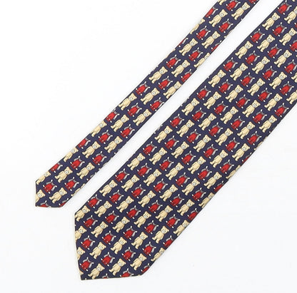Marks and Spencer Mens Multicoloured Geometric Silk Pointed Tie One Size - Teddy Bear
