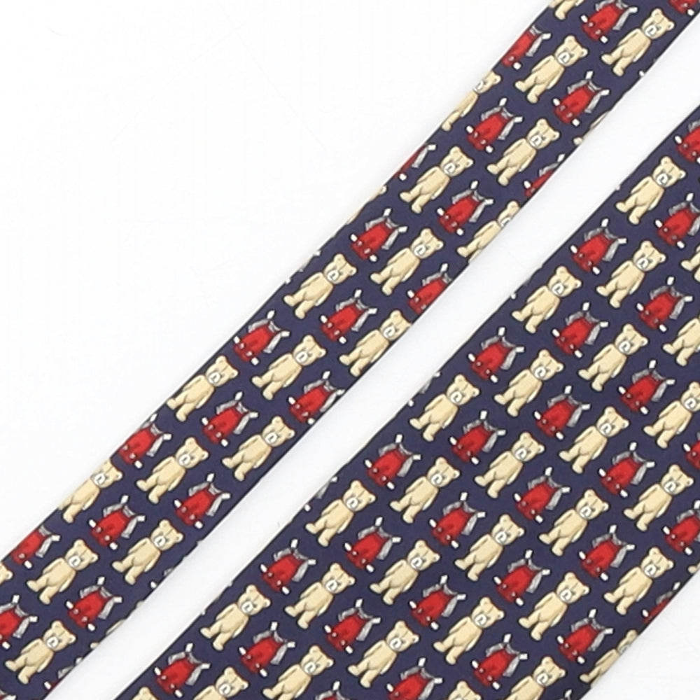 Marks and Spencer Mens Multicoloured Geometric Silk Pointed Tie One Size - Teddy Bear