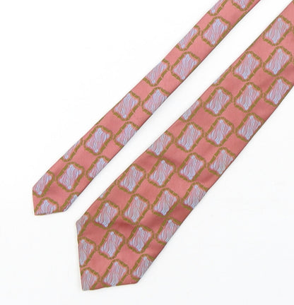 Munrospun Mens Multicoloured Geometric Polyester Pointed Tie One Size