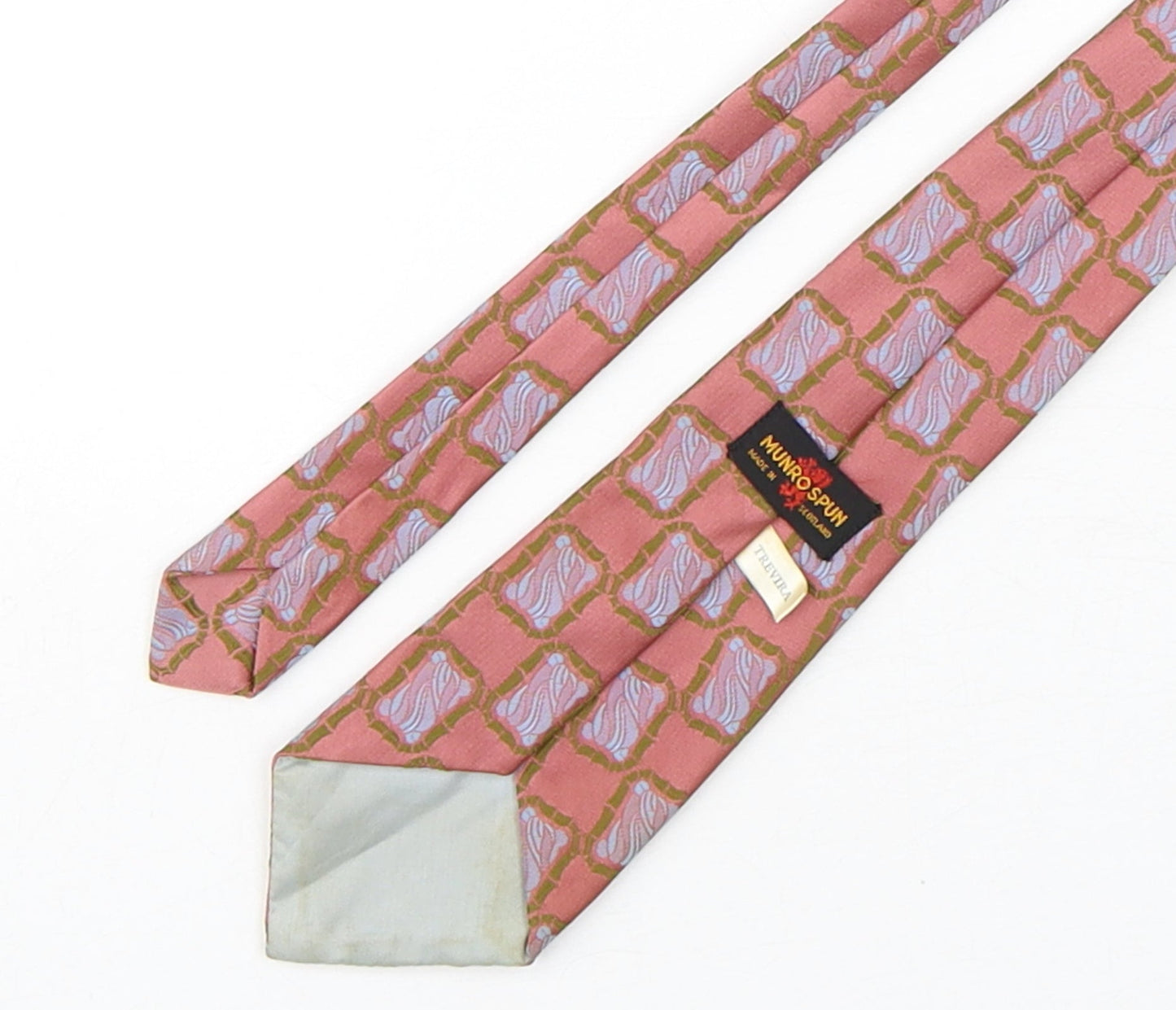 Munrospun Mens Multicoloured Geometric Polyester Pointed Tie One Size