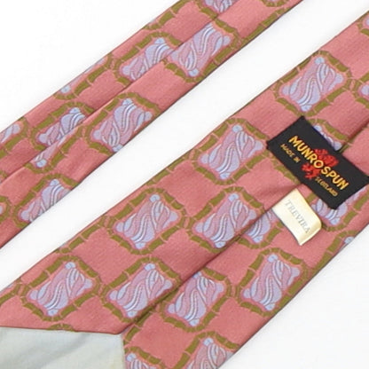 Munrospun Mens Multicoloured Geometric Polyester Pointed Tie One Size