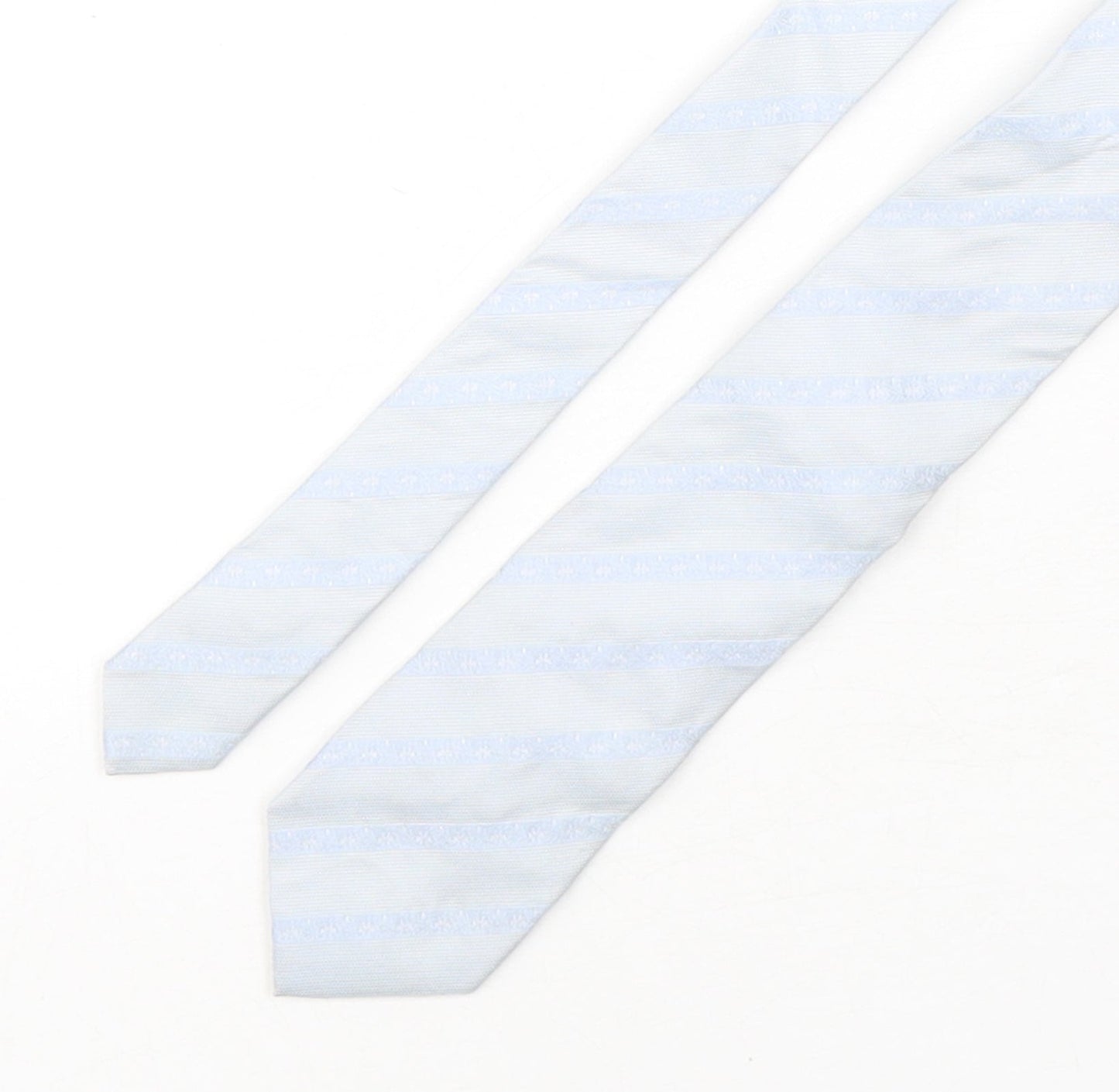 Florence Style  Mens Blue Striped Silk Pointed Tie One Size