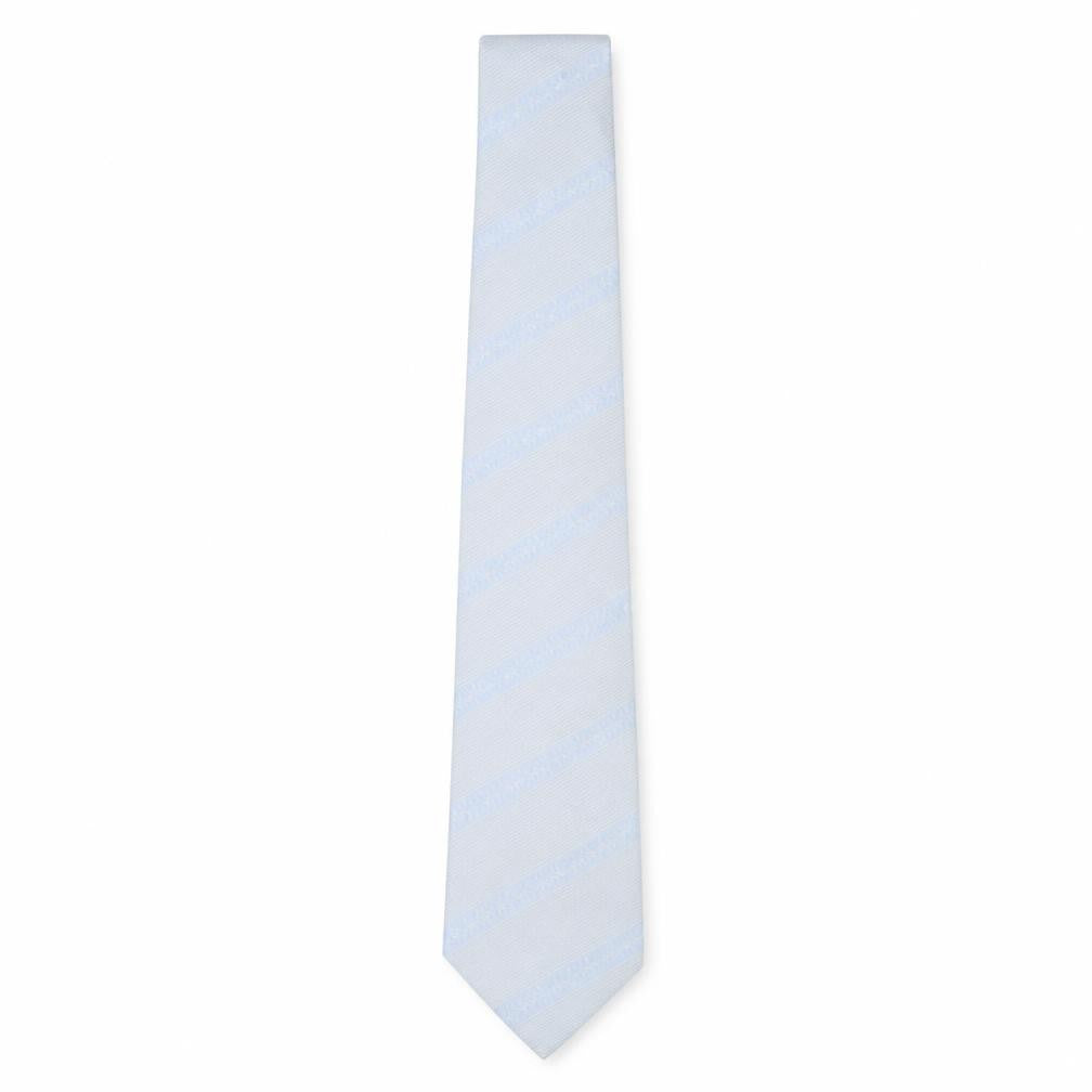 Front view of Florence Style men’s blue striped silk pointed tie one size