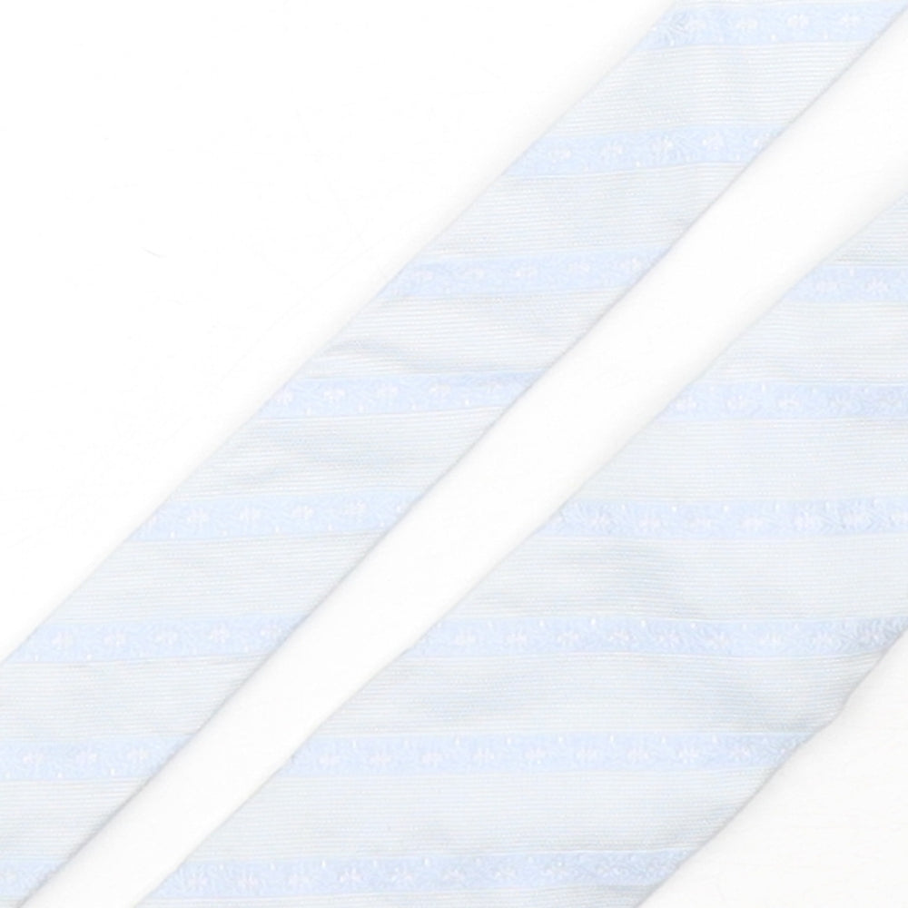 Florence Style  Mens Blue Striped Silk Pointed Tie One Size