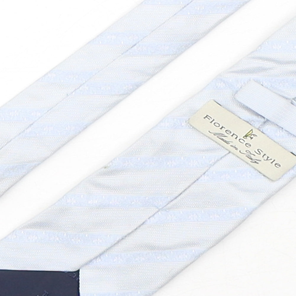 Florence Style  Mens Blue Striped Silk Pointed Tie One Size