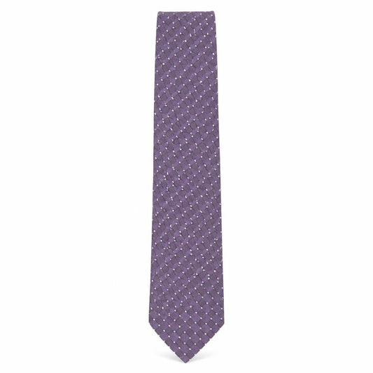Front view of Simon Taylor men’s purple geometric polyester pointed tie one size