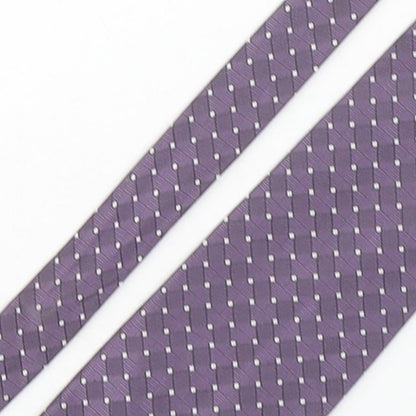Simon Taylor Mens Purple Geometric Polyester Pointed Tie One Size