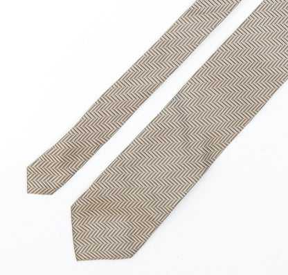 Mens Collezione Brown Geometric  Pointed Tie