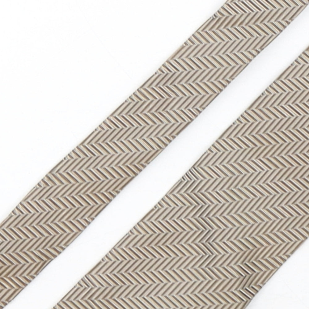 Mens Collezione Brown Geometric  Pointed Tie