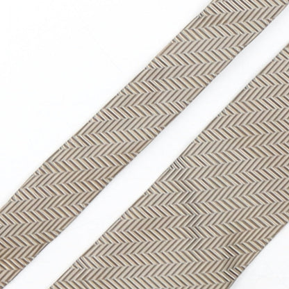 Mens Collezione Brown Geometric  Pointed Tie