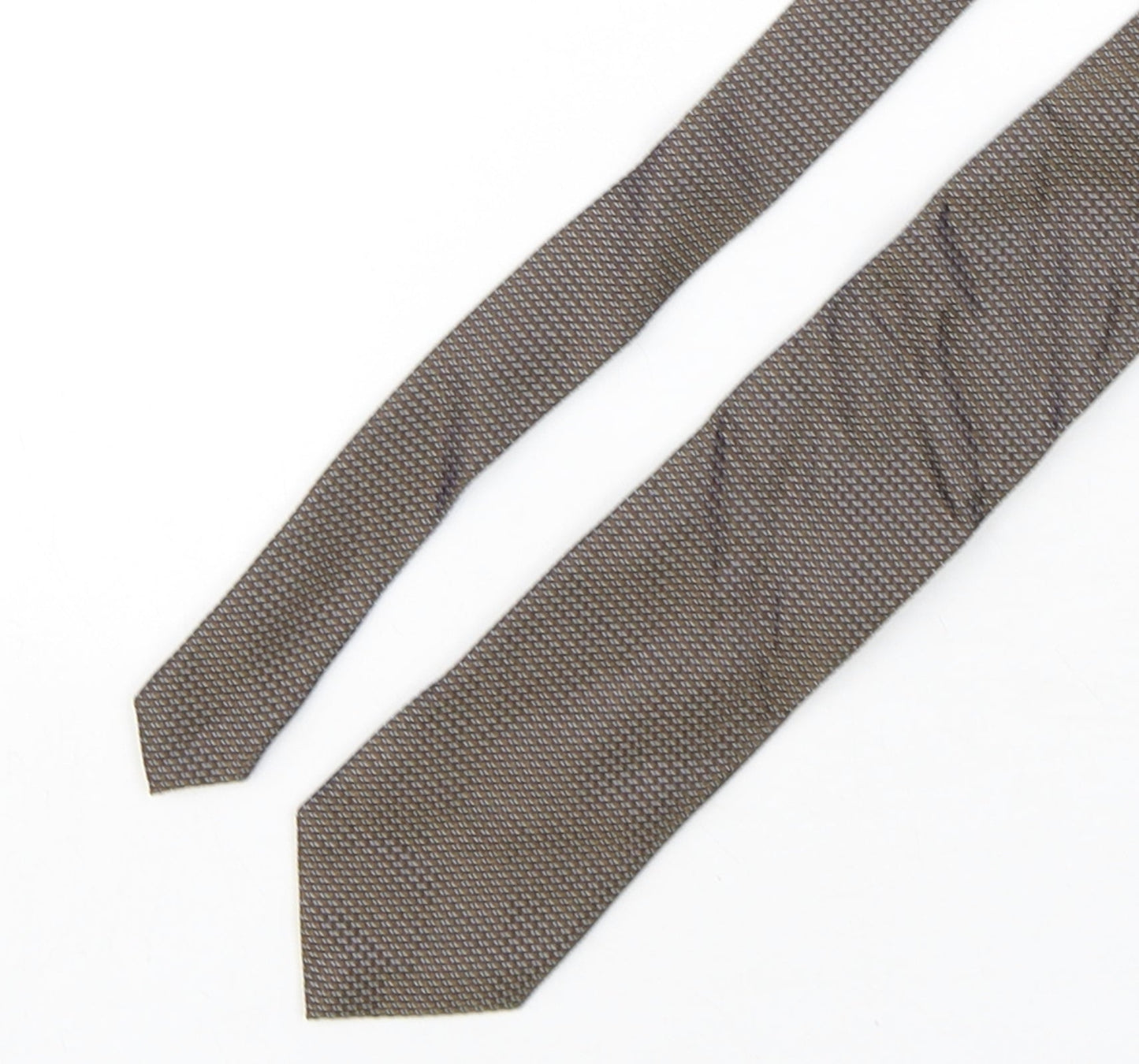 Mens Collezione Brown Geometric  Pointed Tie
