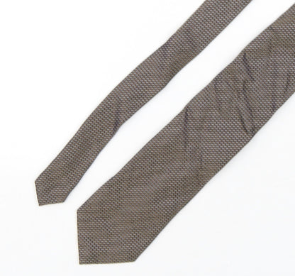 Mens Collezione Brown Geometric  Pointed Tie