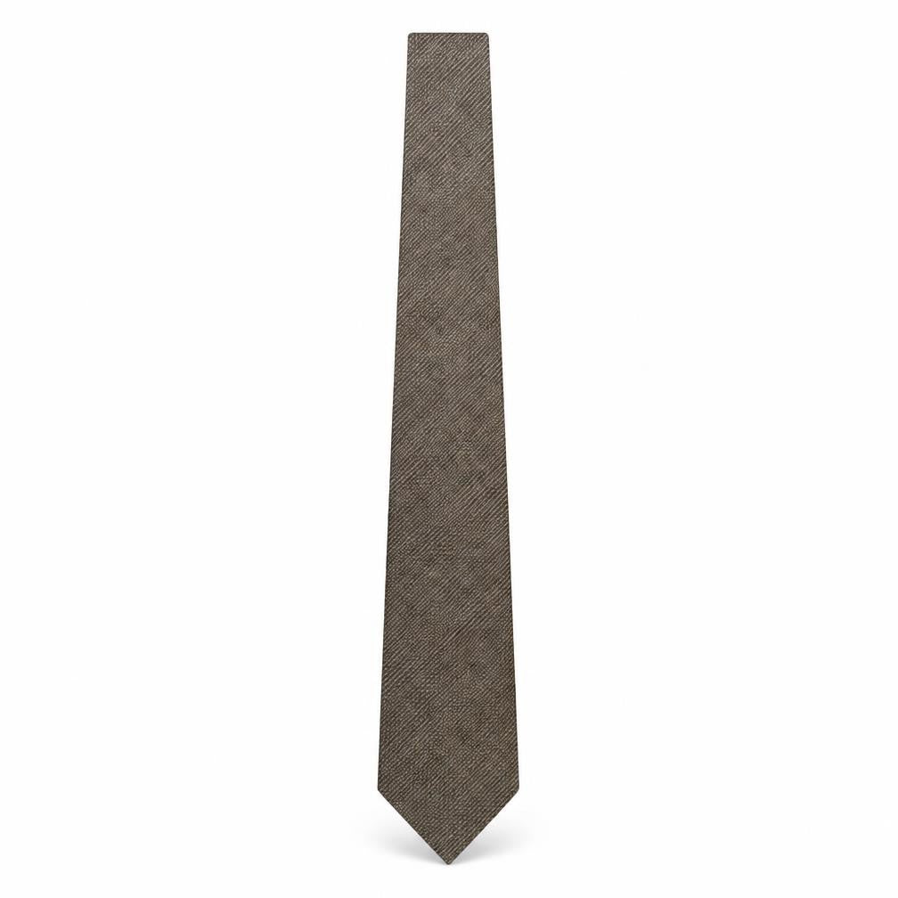 Mens Collezione Brown Geometric  Pointed Tie