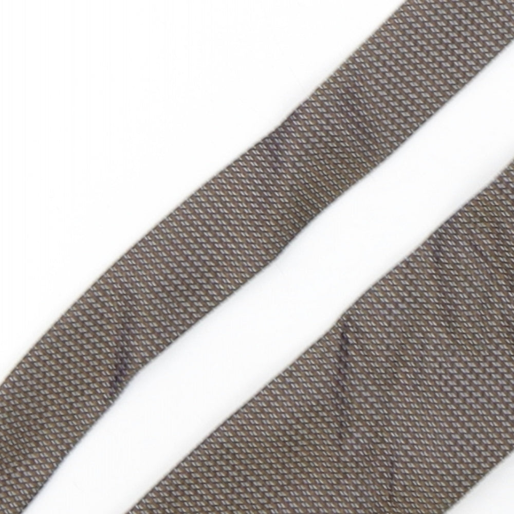 Mens Collezione Brown Geometric  Pointed Tie