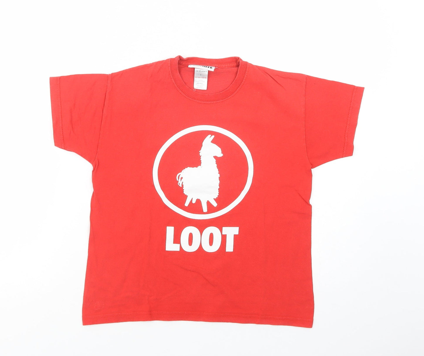 Urban Outlaws Womens Red  Cotton Basic T-Shirt Size S Crew Neck - Fortnite