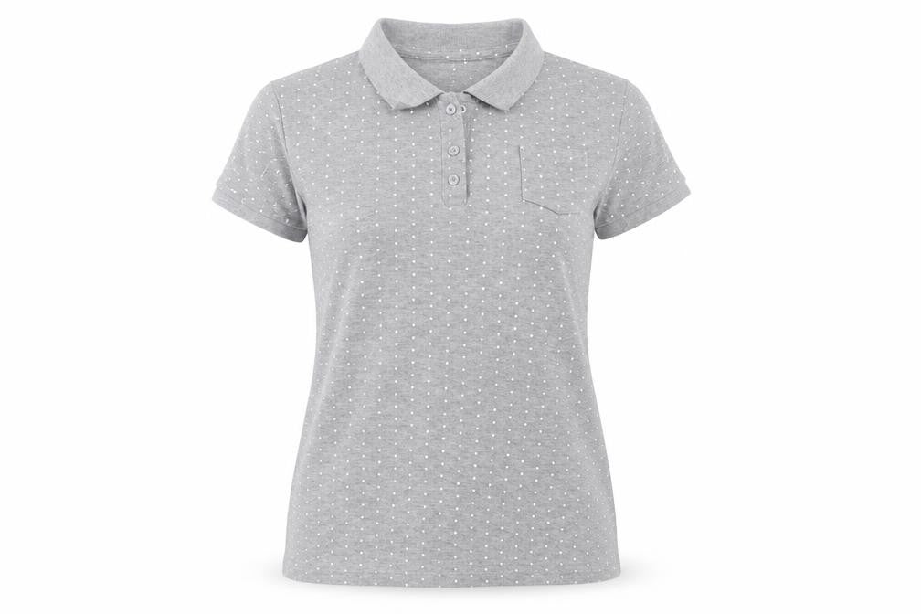 Womens UK Size 8 Essentials Grey Basic Polo