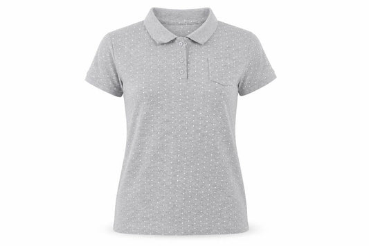 Womens UK Size 8 Essentials Grey Basic Polo