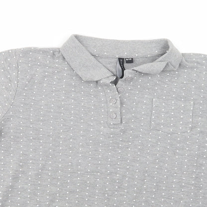 Womens UK Size 8 Essentials Grey Basic Polo