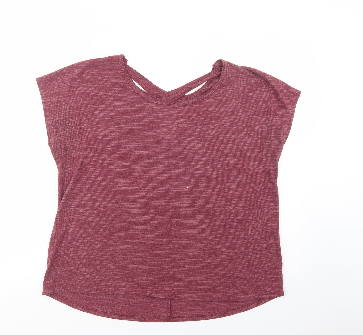 Souluxe Womens Purple  Polyester Pullover T-Shirt Size L Scoop Neck Pullover