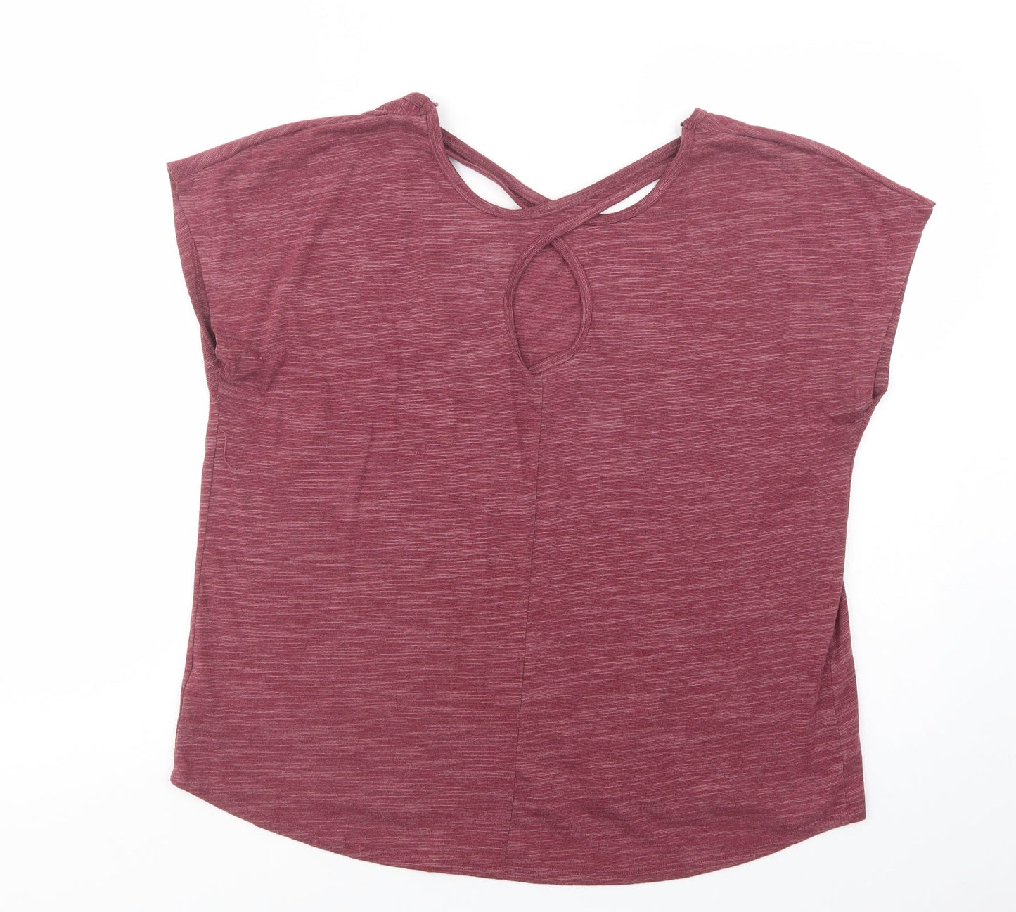 Souluxe Womens Purple  Polyester Pullover T-Shirt Size L Scoop Neck Pullover